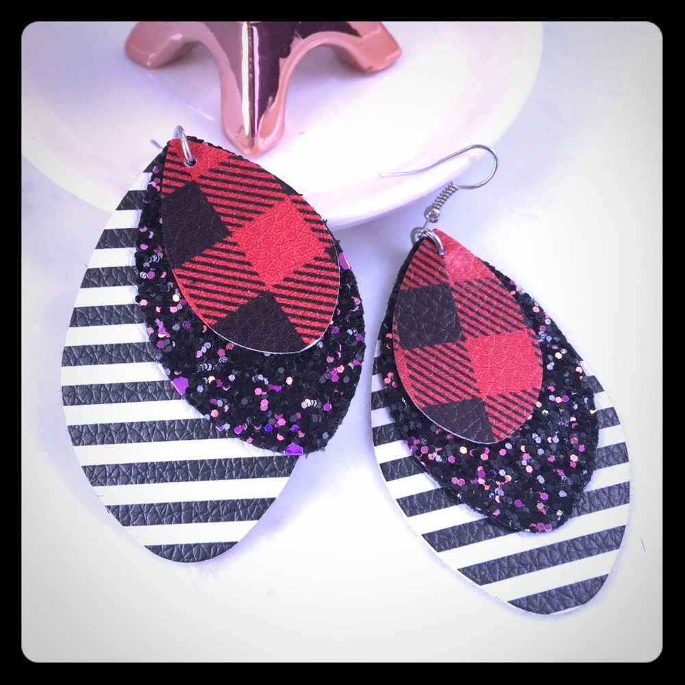⭐️ NEW 2/$20 ⭐️ PLAID/SPARKLE/STRIPED EARRINGS